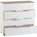 Portsmouth 4 Drawer Chest in White/Oak Effect Veneer - Image 3